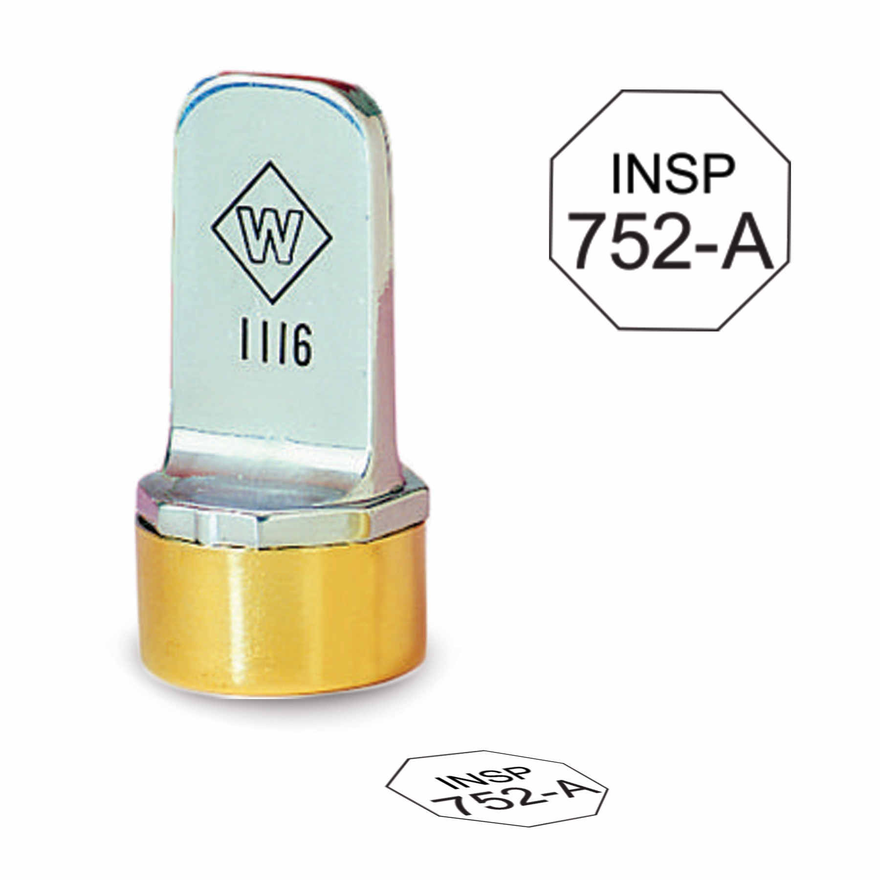 Octagon Metal Inspection Stamp- Neoprene